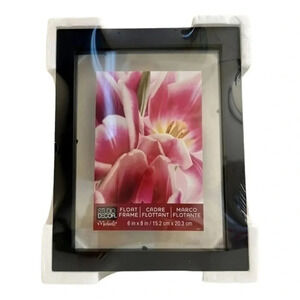 Michaels Studio Decor‎ Black 6x8 Float Glass Photo Frame - Includes Hardware​​​